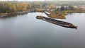 Sunken barges in the Pripyat river