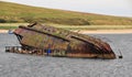 Sunken Boat at the Churchill Barrier, Orkney, Scotland, U.K. Royalty Free Stock Photo