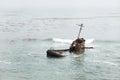 Sunken boat off the coast at Cayucos, California, the Point Estero