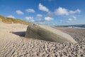 Sunken bunker at the coastline at the north sea in denmark