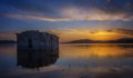 The sunken church in dam Jrebchevo - Bulgaria Royalty Free Stock Photo