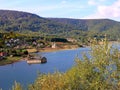 Sunken church in Mavrovo lake Royalty Free Stock Photo