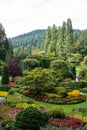 Sunken Gardens in Butchart Gardens, Victoria, Canada Royalty Free Stock Photo