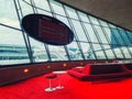 The sunken lounge at the TWA hotel