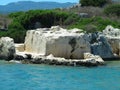 The sunken ruins on the island of Kekova, ancient Lycian city of Simena, Antalya, Turkey Royalty Free Stock Photo