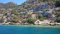 The sunken ruins on the island of Kekova Dolichiste of the ancient Lycian city of ancient Simena, was destroyed by an earthquake, Royalty Free Stock Photo