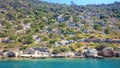 The sunken ruins on the island of Kekova Dolichiste of the ancient Lycian city of ancient Simena, was destroyed by an earthquake, Royalty Free Stock Photo