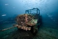 Sunken rusty military trucks at Tor 13 dive site, Thailand