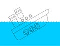 Sunken ship icon. Shipwreck sign. vector illustration