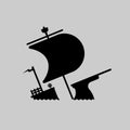 Sunken ship icon sign. symbol vector illustration Royalty Free Stock Photo