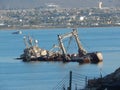 Sunken ship, Coquimbo bay, Chile Royalty Free Stock Photo