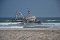 Sunken ship on skeleton coast