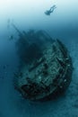 Sunken shipwreck exploration Royalty Free Stock Photo