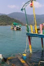 Sunken Thai fishing boats in the Gulf of Thailand. Nature. Royalty Free Stock Photo