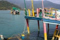 Sunken Thai fishing boats in the Gulf of Thailand. Travel. Royalty Free Stock Photo