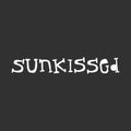 Sunkissed - fun lettering summer phrase cut out of paper in scandinavian style. Vector illustration