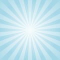 Sunlight background. Pale blue color burst background with white highlight. Fantasy Vector illustration.