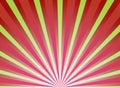 Sunlight background. Retro Red and green color burst background. Fantasy Vector illustration Royalty Free Stock Photo