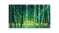 Sunlight Through Bamboo: Vibrant Forest Scene, vector design Generative AI Royalty Free Stock Photo