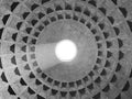 Sunlight beam coming through the dome oculus of the ancient temple Pantheon, Rome, Italy Royalty Free Stock Photo