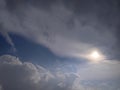 Sunlight Breaking Through Dramatic Clouds in Blue Sky Royalty Free Stock Photo