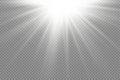 Sunlight with bright explosion, flare sun rays. Royalty Free Stock Photo