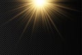 Sunlight with bright explosion, flare sun rays. Royalty Free Stock Photo