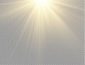 Sunlight with bright explosion, flare sun rays. Royalty Free Stock Photo