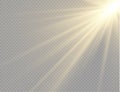 Sunlight with bright explosion, flare sun rays. Royalty Free Stock Photo