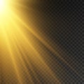 Sunlight with bright explosion, flare sun rays. Royalty Free Stock Photo