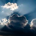 Sunlight Burst Behind Dark Cumulus Cloud Royalty Free Stock Photo