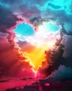 Sunlight Bursting Through Cloud Heart Royalty Free Stock Photo