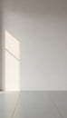 Sunlight Casting Geometric Shadows on a Plain White Wall and Light Gray Royalty Free Stock Photo