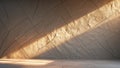 Sunlight casting shadow on textured sandstone wall Royalty Free Stock Photo