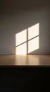 Sunlight casts a square pattern on a smooth, plain wall, resembling a window\'s Royalty Free Stock Photo