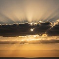 The sunlight. The cloud formations add depth and texture to the Royalty Free Stock Photo