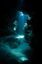 Light and Underwater Cavern Royalty Free Stock Photo