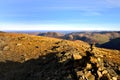 Sunlight on the marker cairn of Dove Crag