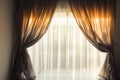 Sunlight filtering through a curtain, creating a soft, luminous ambiance Royalty Free Stock Photo