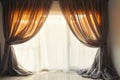 Sunlight filtering through a curtain, creating a soft, luminous ambiance Royalty Free Stock Photo