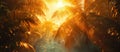 Sunlight Filtering Through Palm Trees Royalty Free Stock Photo