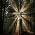Number 72 is superimposed prominently in the center adding an Royalty Free Stock Photo