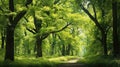 sunlight forests deciduous tree Royalty Free Stock Photo