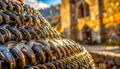 Medieval Chainmail Armor with Castle Backdrop Royalty Free Stock Photo