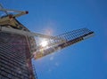 Sunlight shining in Dutch windmill sail