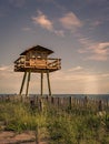 Sunlight on an Historic Wooden Watchtower Royalty Free Stock Photo