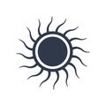 Sunlight icon vector sign and symbol isolated on white background, Sunlight logo concept Royalty Free Stock Photo