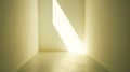 Sunlight Illuminates a Room Corner Creating Geometric Shadows Royalty Free Stock Photo