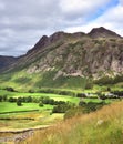 Sunlight on the Langdale Pikes Royalty Free Stock Photo