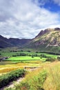 Sunlight on the Langdale Pikes Royalty Free Stock Photo